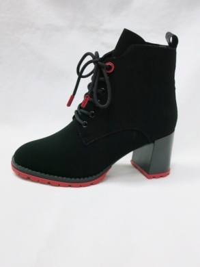 Botki damskie ocieplane na obcasie (36-41) X-6603-10A-1 BLACK
