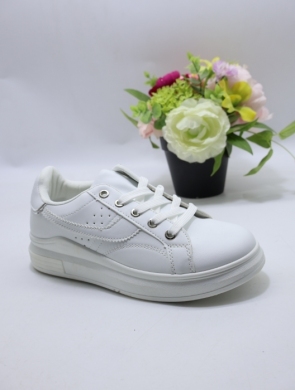Buty sportowe damskie na płaskim (36-41) DD342 WHITE/SILVER