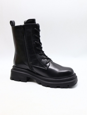 Botki damskie ocieplane na płaskim (36-41) BM173 BLACK