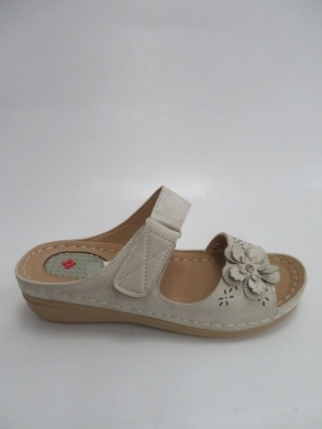 Klapki damskie na płaskim (36-41) S8-518 BEIGE