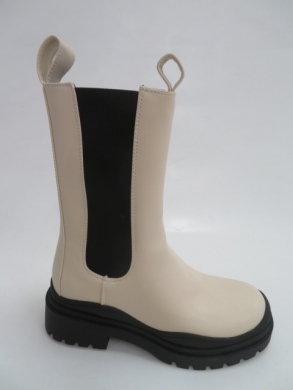 Kozaki damskie ocieplane na płaskim (36-41) 9026 BEIGE