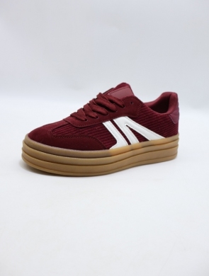 Buty sportowe damskie na płaskim (36-41) C3902 WINE