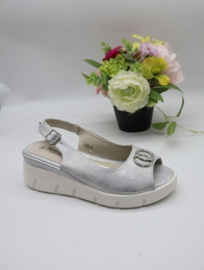 Sandały damskie na koturnie (36-41) 0679 SILVER