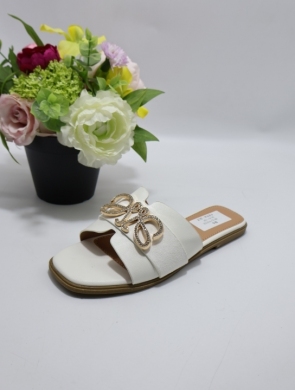 Klapki damskie na płaskim (36-41) 88-22 WHITE