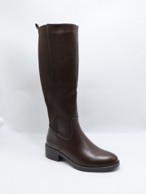 Kozaki damskie ocieplane na płaskim (36-41) 68246 BROWN