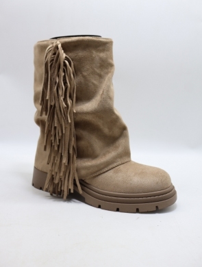 Botki damskie ocieplane na obcasie (36-41) RQ541 KHAKI