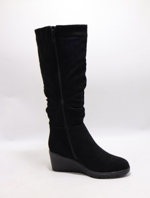 Kozaki damskie ocieplane na koturnie (36-41) 8818 BLACK