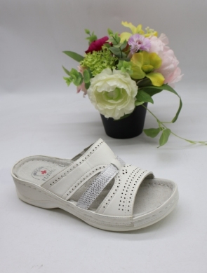 Klapki damskie na koturnie (36-42) F2290 WHITE