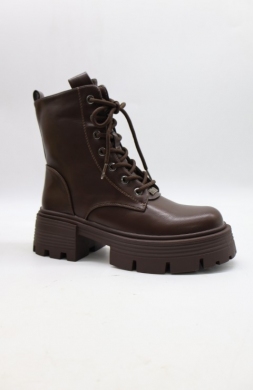 Botki damskie ocieplane na płaskim (36-41) AM7550 BROWN
