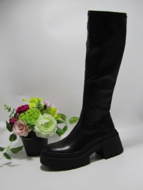 Kozaki damskie na płaskim (36-41) 9671A BLACK