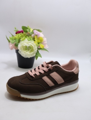 Buty sportowe damskie na płaskim (36-41) T090 BROWN
