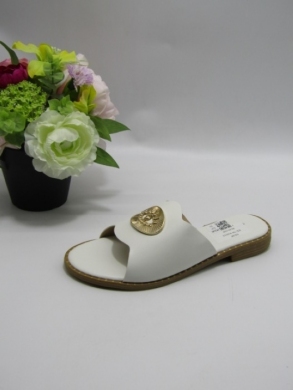 Klapki damskie na płaskim (36-41) KK-739 WHITE
