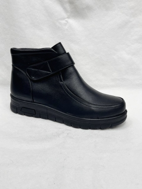 Botki damskie ocieplane na płaskim (36-41) W77-3 BLACK