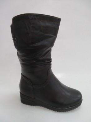 Kozaki damskie ocieplane na płaskim (36-41) G373 BLACK