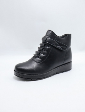 Botki damskie ocieplane na płaskim (36-41) 918 BLACK
