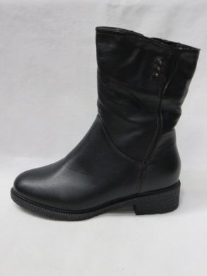 Kozaki damskie ocieplane na płaskim (36-41) G3203 BLACK