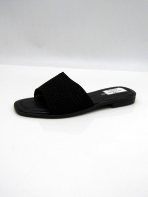 Klapki damskie na płaskim (36-41) N24-027 BLACK