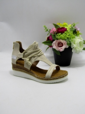 Sandały damskie na koturnie (36-41) F6387 BEIGE
