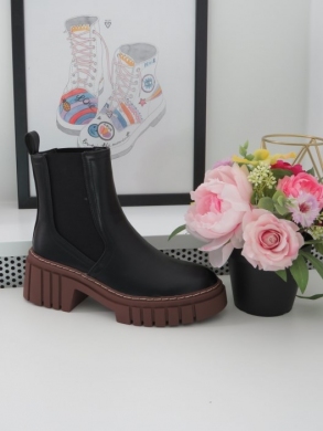 Botki damskie na płaskim (36-41) 8586 BLACK