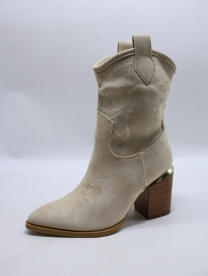 Botki damskie na obcasie (36-41) 7034 BEIGE