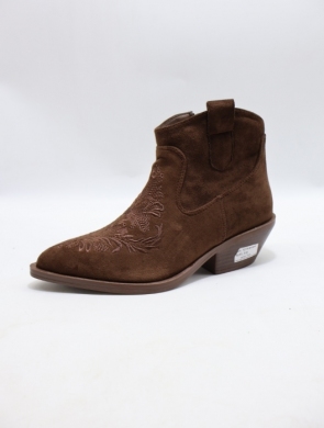 Botki damskie na obcasie (36-41) 5276 BROWN