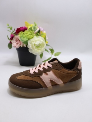 Buty sportowe damskie na płaskim (36-41) 9018 BROWN