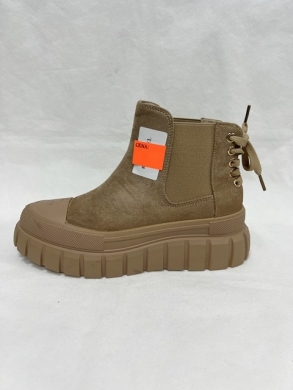 Botki damskie na płaskim (36-41) 8898 CAMEL
