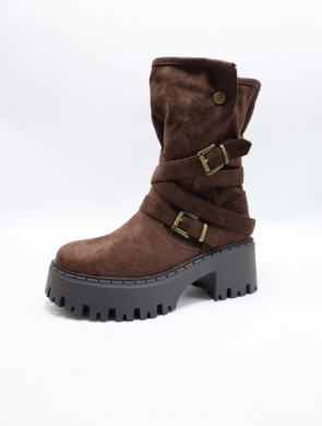 Botki damskie na obcasie (36-41) QH7825 BROWN