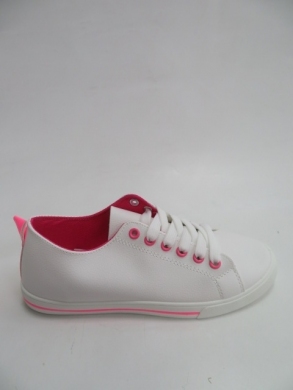 Tenisówki damskie na płaskim (36-41) 3002 WH/FUCHSIA
