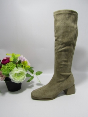 Kozaki damskie na obcasie (36-41) 9570A-1 KHAKI