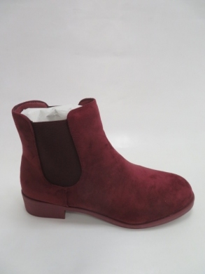 Botki damskie jesienne na płaskim (36-41) LE-521 WINE