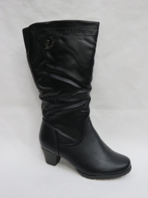 Kozaki damskie ocieplane na obcasie (36-41) D88177-55 BLACK