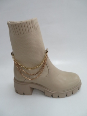 Botki damskie jesienne na płaskim (36-41) DE1080 BEIGE