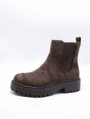 Botki damskie na płaskim (36-41) 68335 BROWN