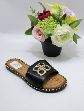 Klapki damskie na płaskim (36-41) DM100 BLACK