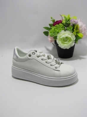 Buty sportowe damskie na płaskim (36-41) EV392 WH/SILVER