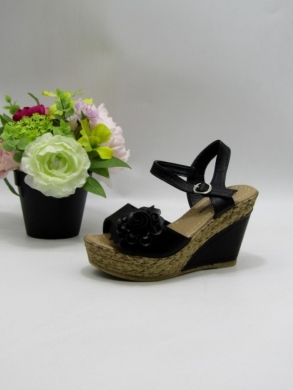 Sandały damskie na koturnie (36-41) S9001 BLACK