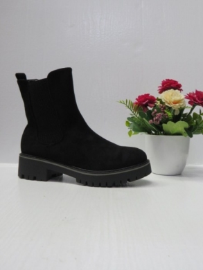 Botki damskie ocieplane na płaskim (36-41) 68215 BLACK