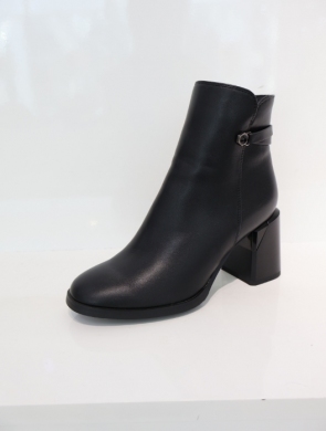 Botki damskie ocieplane na obcasie (36-41) FL2085 BLACK