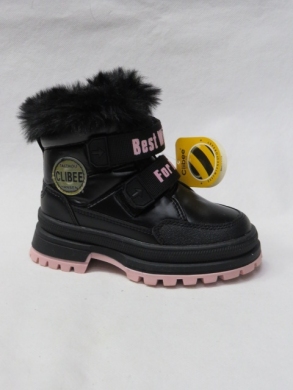 Botki dziewczęce ocieplane (26-31) H315 BLACK/PINK