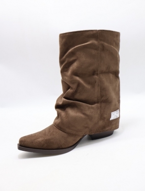 Kozaki damskie ocieplane na obcasie (36-41) K6588-2 BROWN