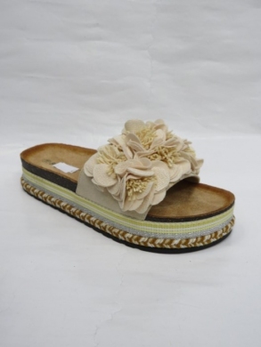 Klapki damskie na koturnie (36-41) LS065 BEIGE