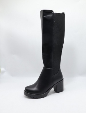 Kozaki damskie ocieplane na obcasie (36-41) SA118-1 BLACK