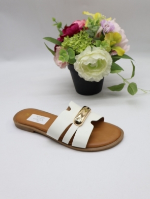 Klapki damskie na płaskim (36-41) SU-074 WHITE