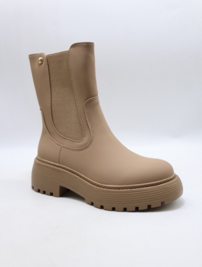 Botki damskie ocieplane na płaskim (36-41) JJ17 KHAKI