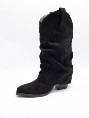 Kozaki damskie na obcasie (36-41) 2501A BLACK