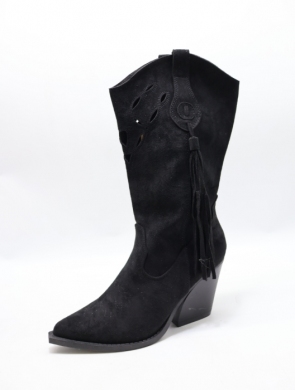 Kozaki damskie na obcasie (36-41) 2304 BLACK