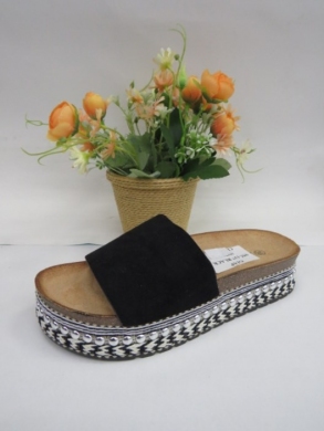 Klapki damskie na koturnie (36-41) 055-137 BLACK