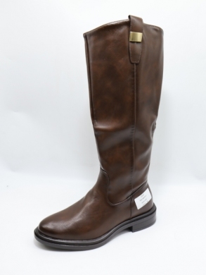 Kozaki damskie ocieplane na płaskim (36-41) 5826 BROWN
