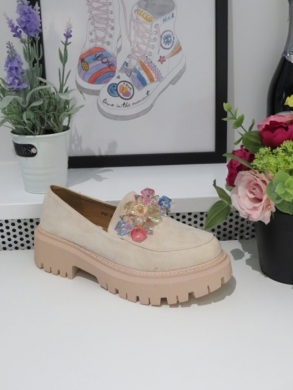Mokasyny damskie na płaskim (36-41) H42 BEIGE